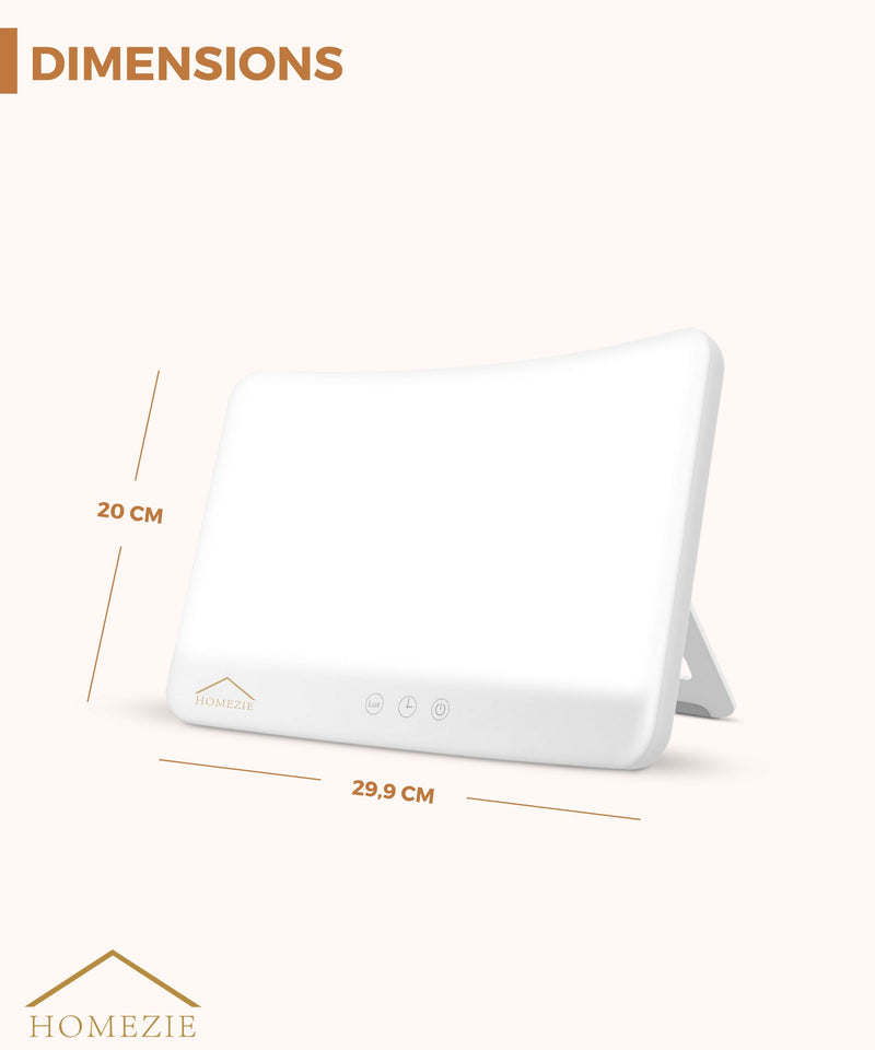 Homezie® Daylight lamp | Built-in timer | 10,000 lux | Light therapy lamp | 3 color options