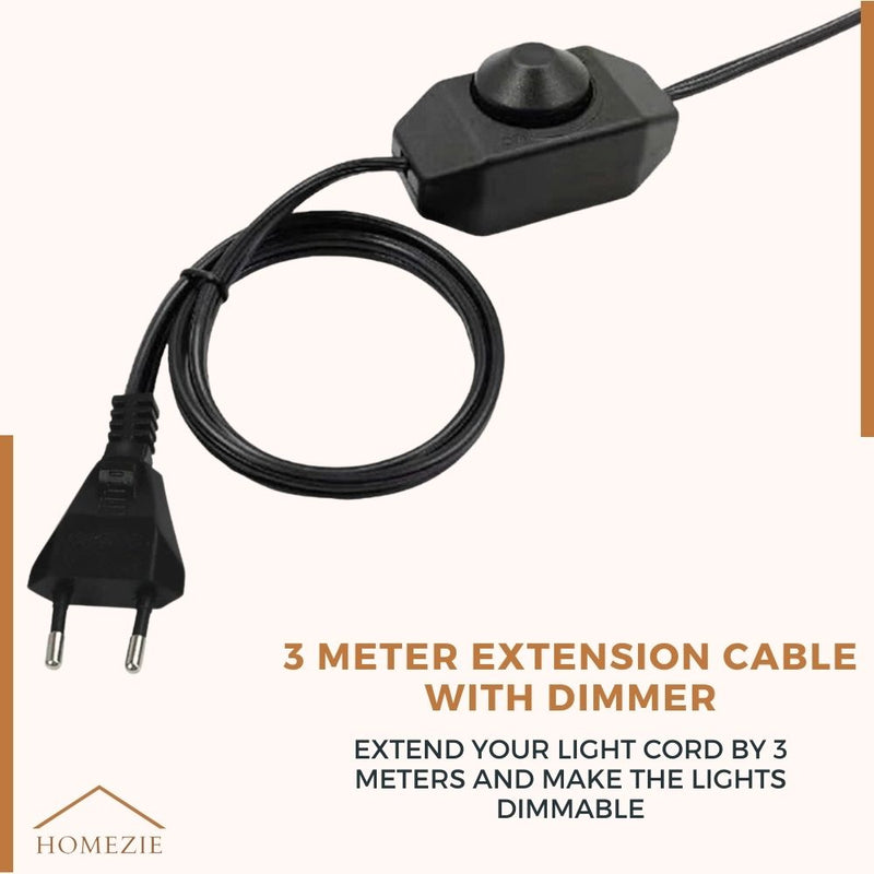 Homezie Light String 15 Meters with 25 Large LED Bulbs | IP45 Waterproof | Warm White | Connectable & Dimmable