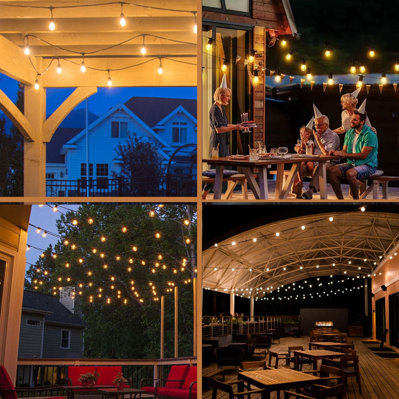 Homezie® fairy lights | IP65 waterproof | plastic S14 LED bulbs | warm white | connectable & dimmable | available in different lengths