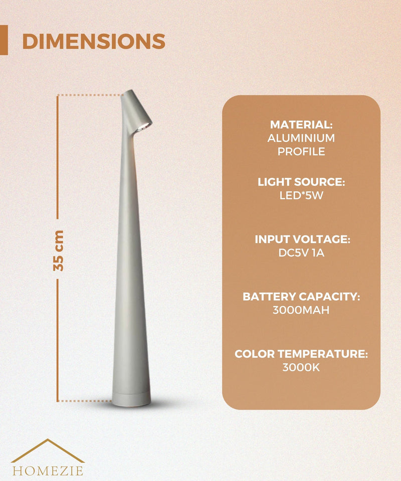 Homezie StandGlow | Floor Table Lamp | Unique Design | Long Battery Life | Night Light | Wireless Lamp