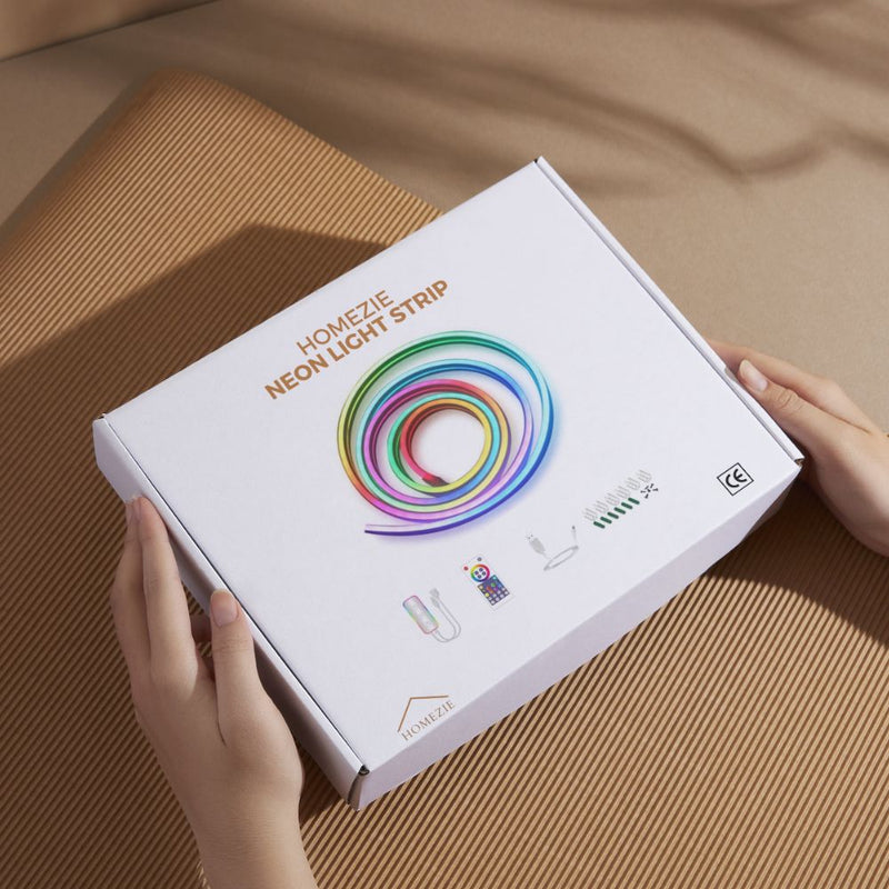 Homezie® LED Strip - Neon RGB - 3 meters - IP67 Waterproof - Bluetooth App Control & Remote Control