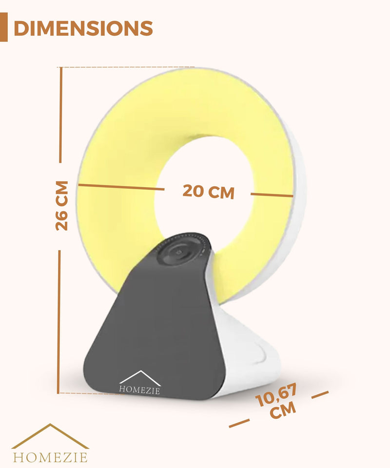 Homezie Daylight Lamp | Wake-Up Light | White Noise Machine | Built-In Timers | 10,000 Lux | Light Therapy Lamp