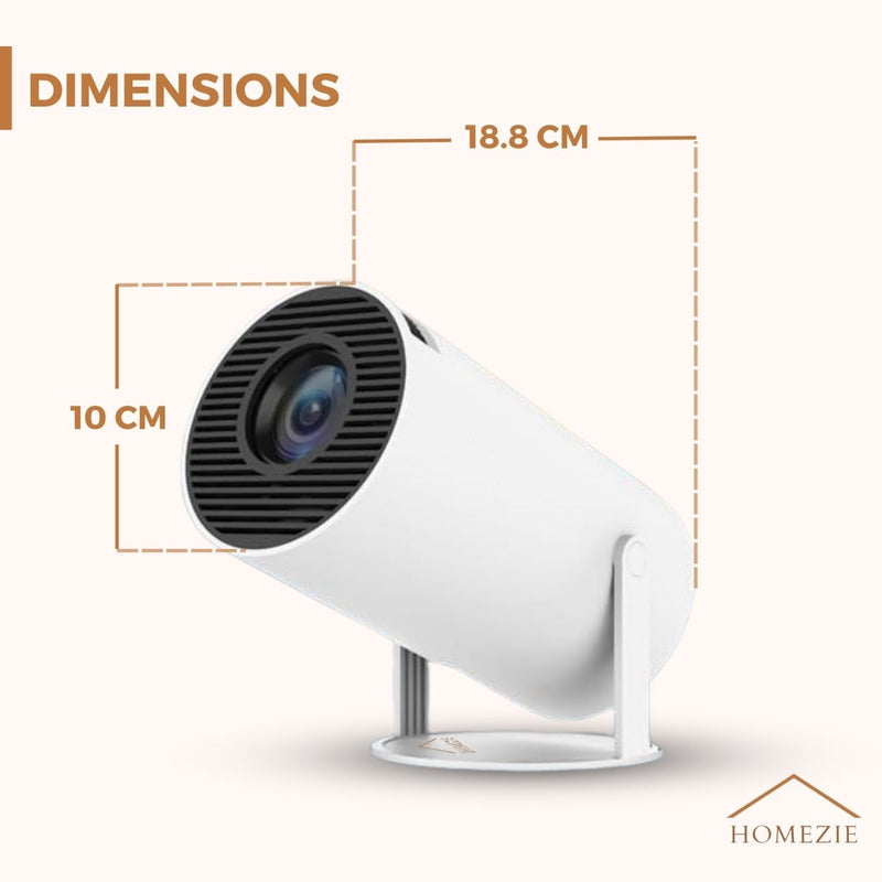 Homezie® Projector | WiFi, HDMI, Bluetooth | 4K Support | Built-In Android 11 | Projector