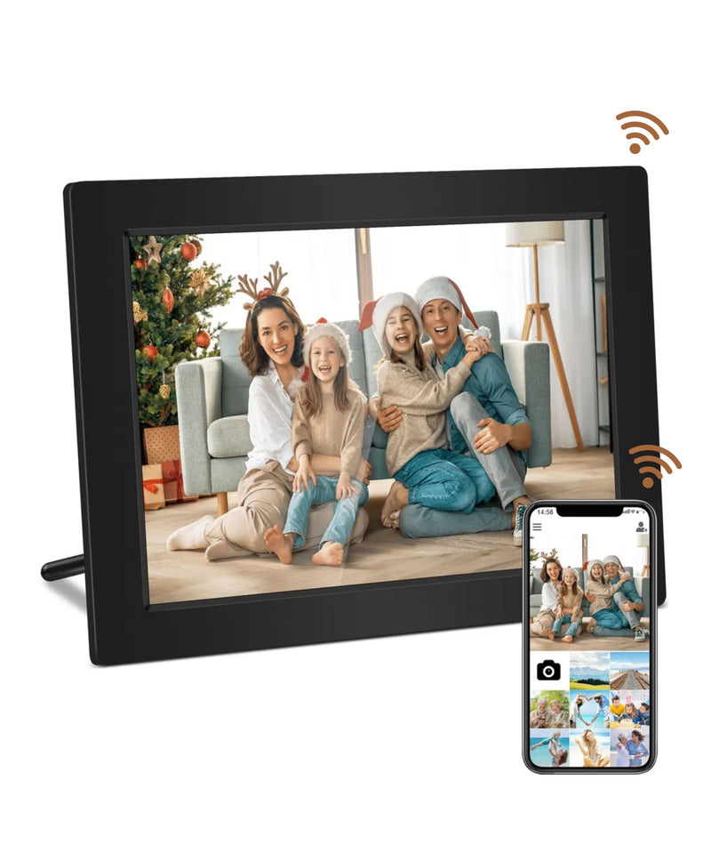 Homezie® Digital picture frame | Frameo App | High-resolution pictures | 10-inch touchscreen display | WiFi Digital picture frame