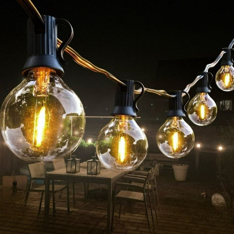 Homezie® Light String | Warm White | G40 LED Bulbs | Waterproof | Dimmable & Connectable | Outdoor Lighting | Available in Multiple Lengths