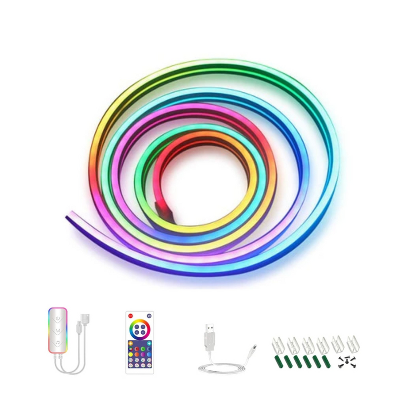 Homezie® LED Strip - Neon RGB - 3 meters - IP67 Waterproof - Bluetooth App Control & Remote Control