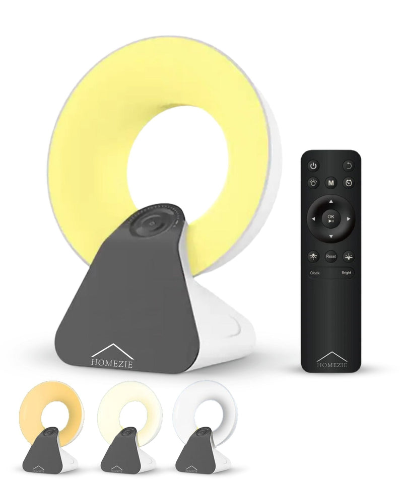 Homezie Daylight Lamp | Wake-Up Light | White Noise Machine | Built-In Timers | 10,000 Lux | Light Therapy Lamp