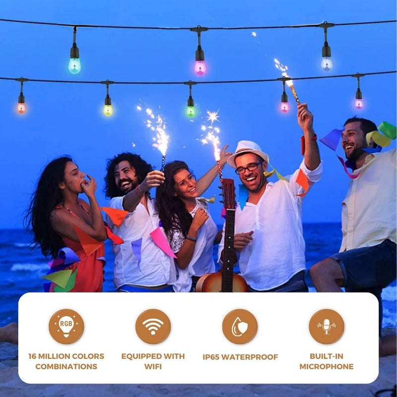 Homezie Smart Light String | 10 Meters | App Controlled | IP65 Waterproof | RGBW | Smart Lighting | Can Synchronize with Music