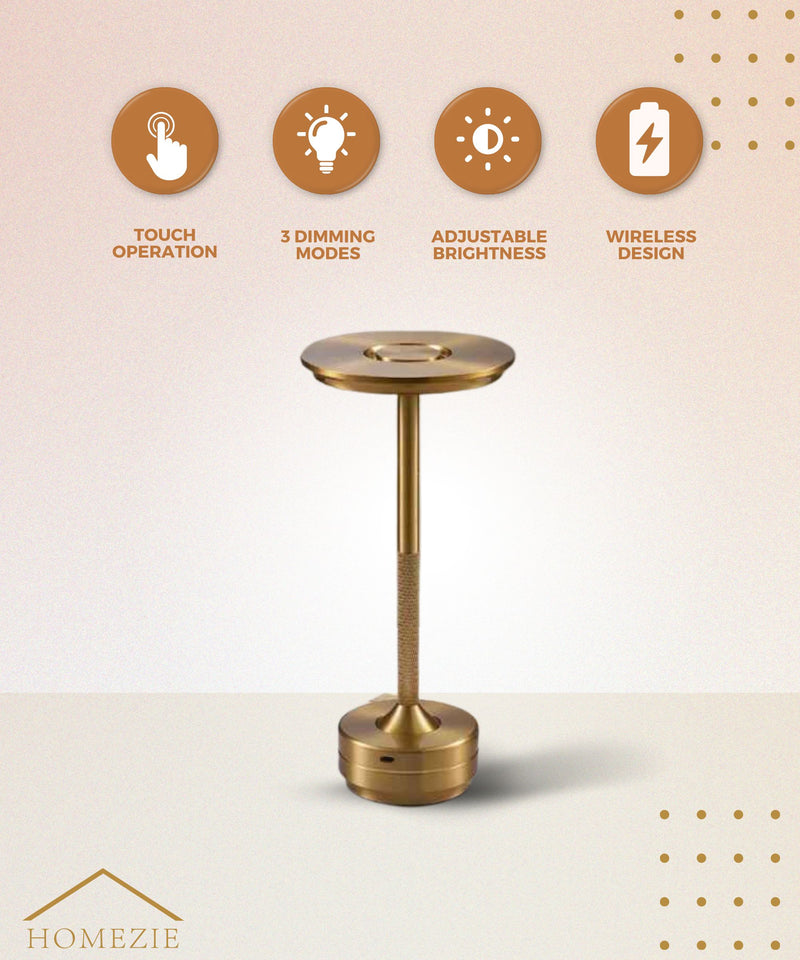Homezie LuxeTouch | Wireless Table Lamp | USB Rechargeable | With Touch Control | Dining Table Lamp | Ambient Lighting