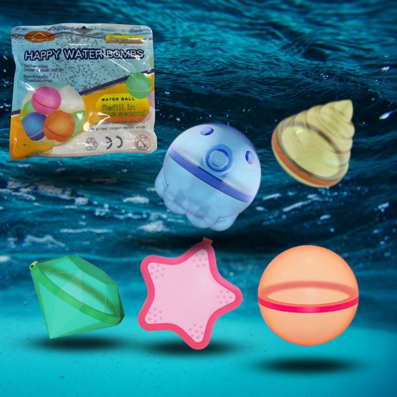 KidWorld® Reusable Water Balloons | 5 Fun Shapes | Self-Sealing | Reusable