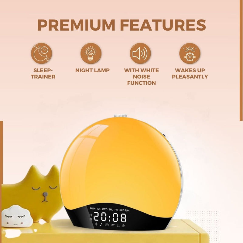 Homezie Wake-Up Light | White Noise Machine | Sleep Trainer | Alarm Clock | Natural Sounds
