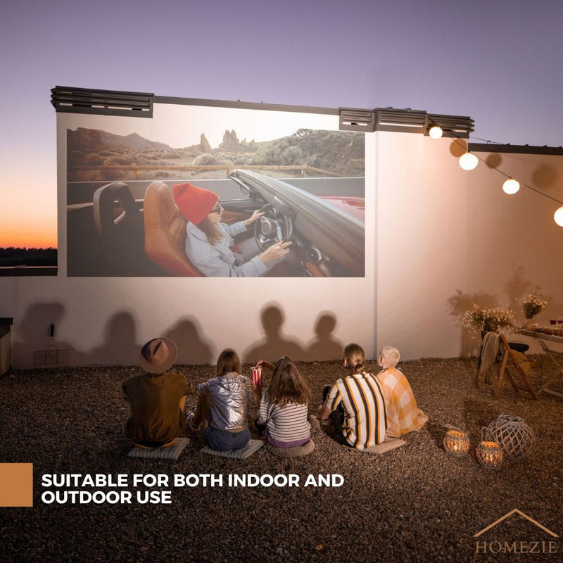 Homezie® Projector | Includes 2 3D Glasses, HDMI Cable, AV Cable, and Stand | Android 9.0 System | 6000 Lumens