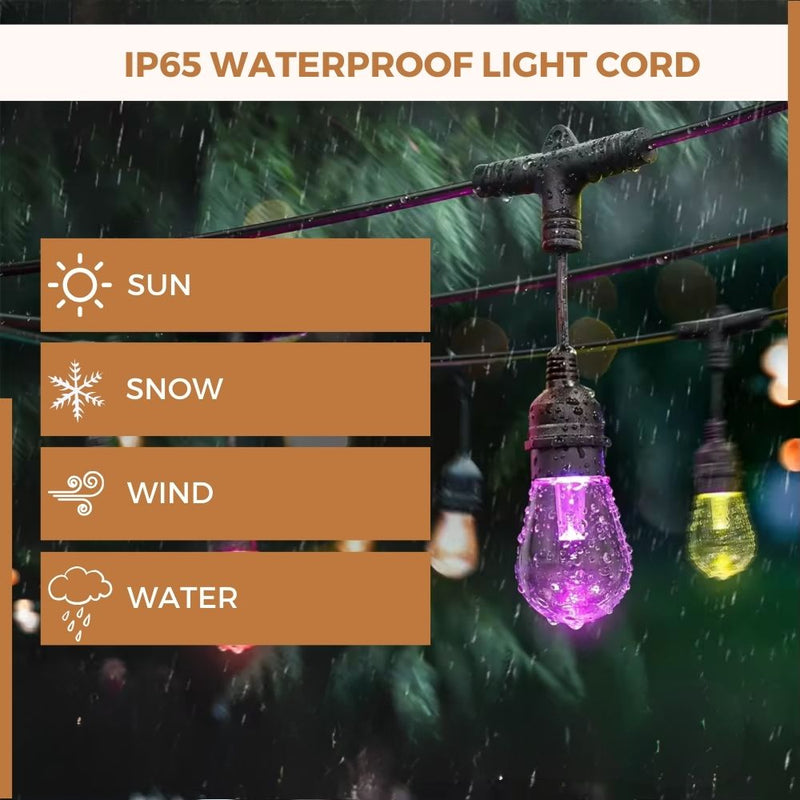 Homezie Smart Light String | 10 Meters | App Controlled | IP65 Waterproof | RGBW | Smart Lighting | Can Synchronize with Music