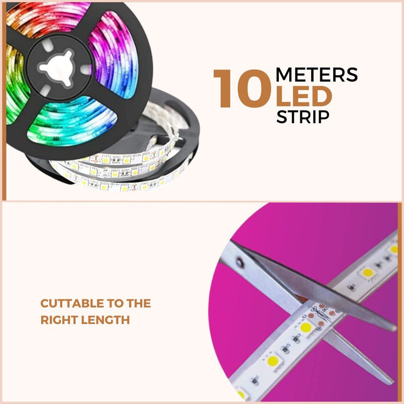 Homezie® LED strips | 10 meters | With app and remote control | LED lighting