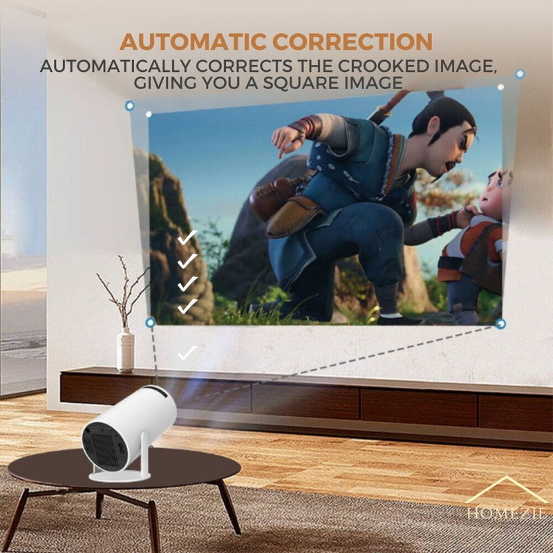 Homezie® Projector | WiFi, HDMI, Bluetooth | 4K Support | Built-In Android 11 | Projector