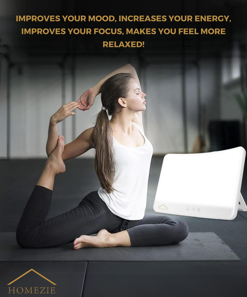Homezie® Daylight lamp | Built-in timer | 10,000 lux | Light therapy lamp | 3 color options
