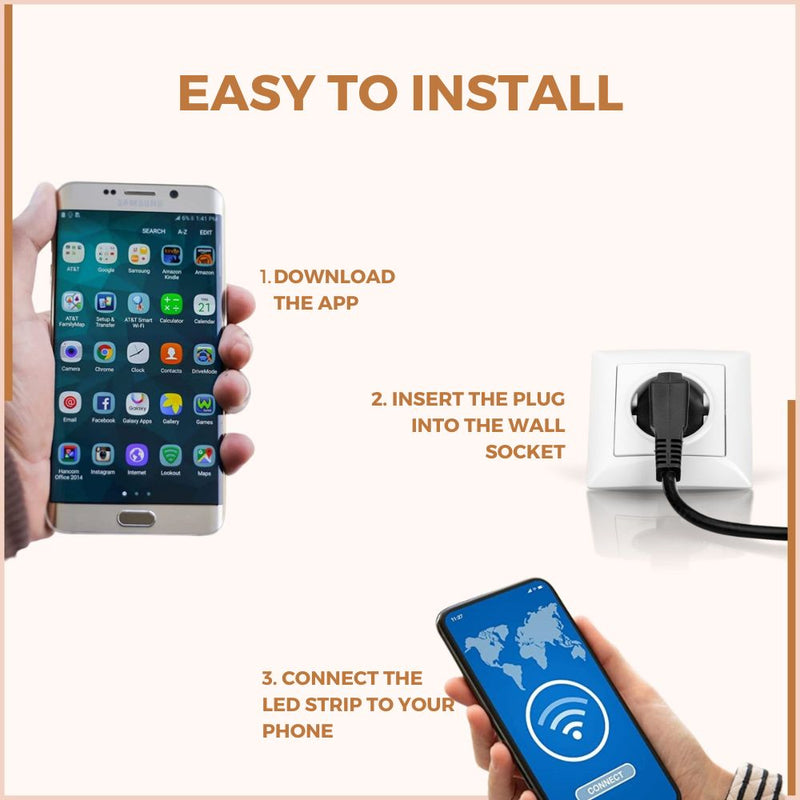 Homezie® LED strips | 20 meters | With app and remote control | LED lighting