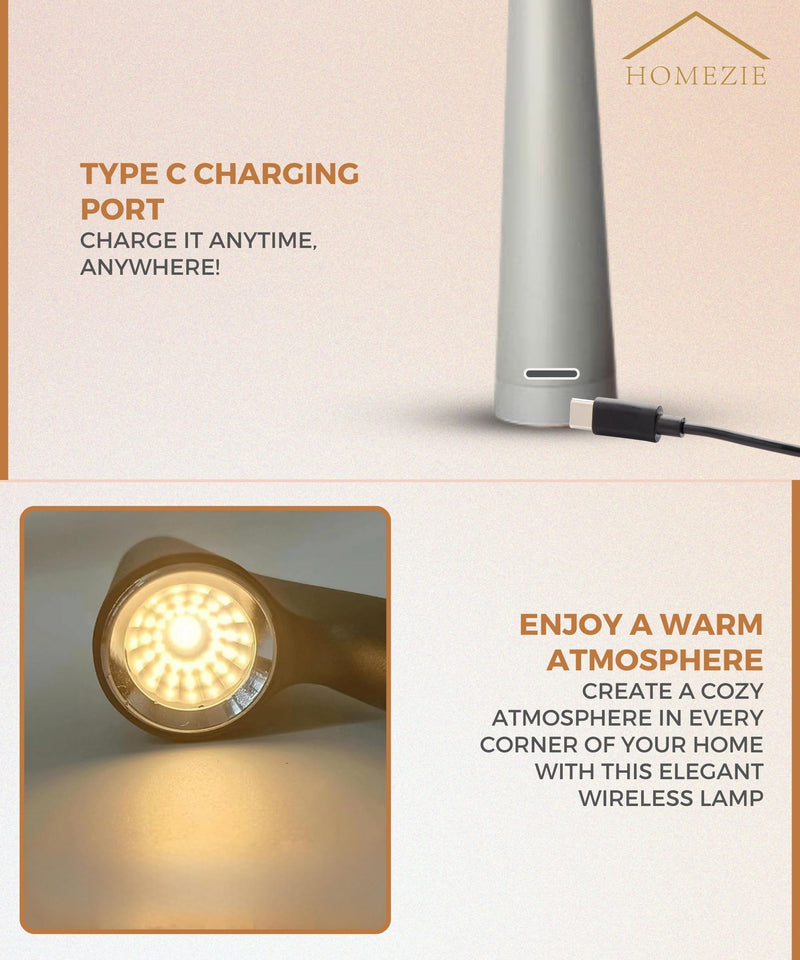 Homezie StandGlow | Floor Table Lamp | Unique Design | Long Battery Life | Night Light | Wireless Lamp