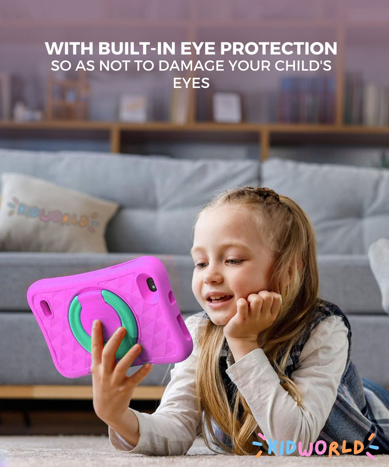 KidWorld® Kids Tablet Pink & Blue | 4GB RAM + 64GB Storage | 5000 mAh | 10-Inch Screen | Android 13 | Children's Tablet