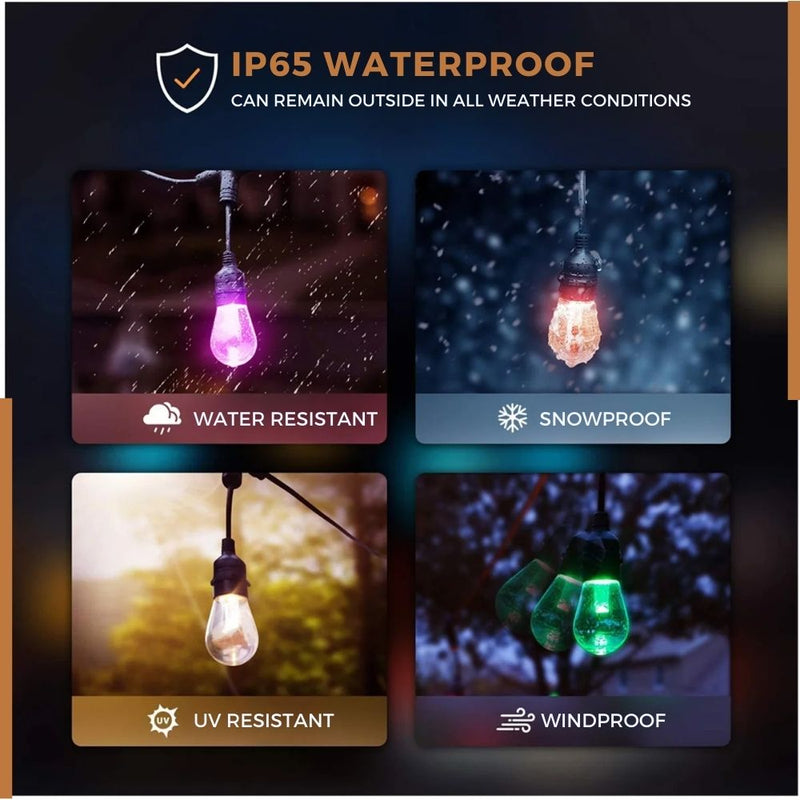 Homezie Smart Light String | 10 Meters | App Controlled | IP65 Waterproof | RGBW | Smart Lighting | Can Synchronize with Music