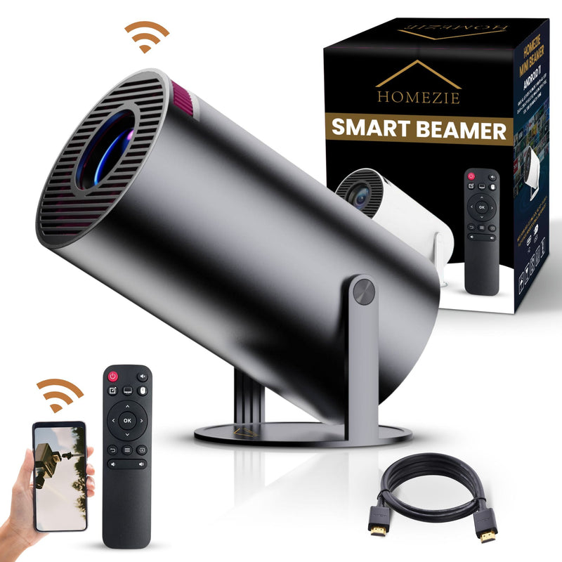 Homezie® Projector | WiFi, HDMI, Bluetooth | 4K Support | Built-In Android 11 | Projector