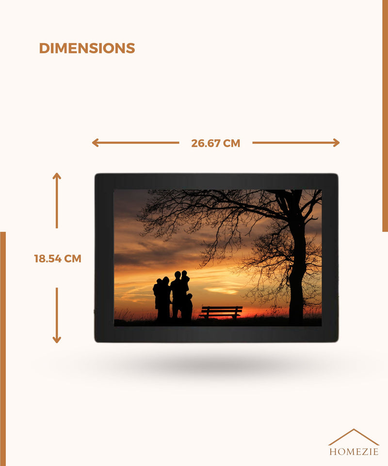 Homezie® Digital picture frame | Frameo App | High-resolution pictures | 10-inch touchscreen display | WiFi Digital picture frame
