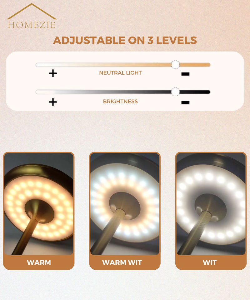 Homezie LuxeTouch | Wireless Table Lamp | USB Rechargeable | With Touch Control | Dining Table Lamp | Ambient Lighting