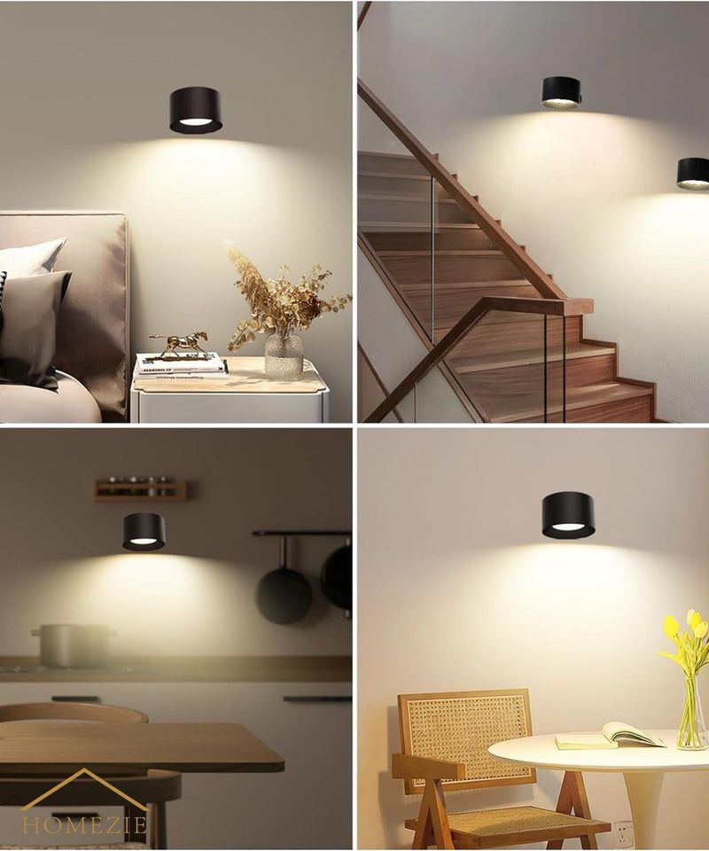 Homezie Wall Lamp | 3 Color Temperatures | Touch Control | Adjustable Brightness | USB Rechargeable