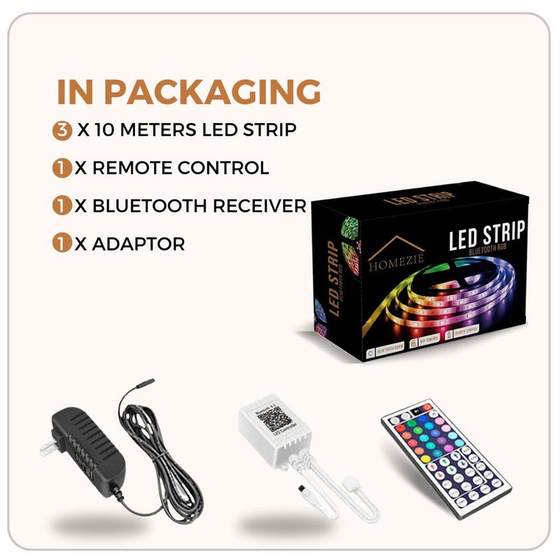 Homezie® LED strips | 10 meters | With app and remote control | LED lighting