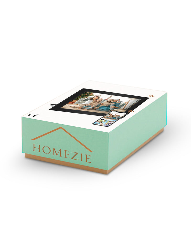Homezie® Digital picture frame | Frameo App | High-resolution pictures | 10-inch touchscreen display | WiFi Digital picture frame