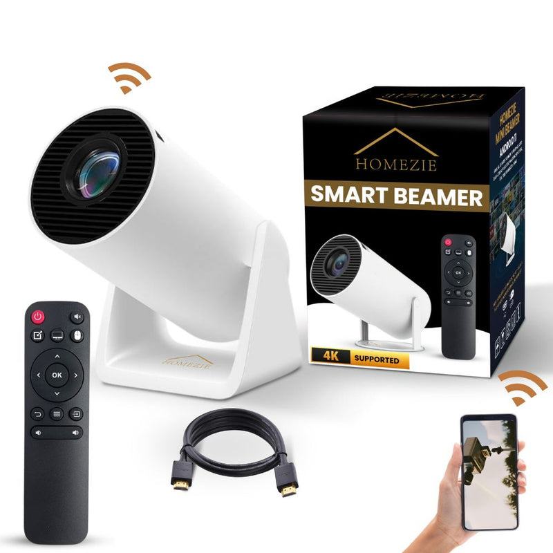 Homezie® Projector | WiFi, HDMI, Bluetooth | 4K Support | Built-In Android 11 | Projector